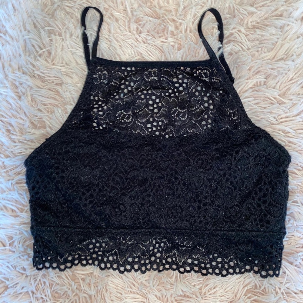 High Neck Lace Bralette